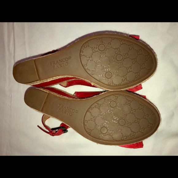 Franco Sarto Olympia Wedge Sandal Red/Orange - Picture 4 of 6